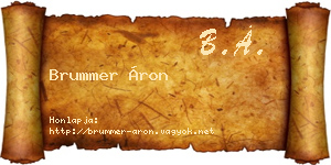 Brummer Áron névjegykártya